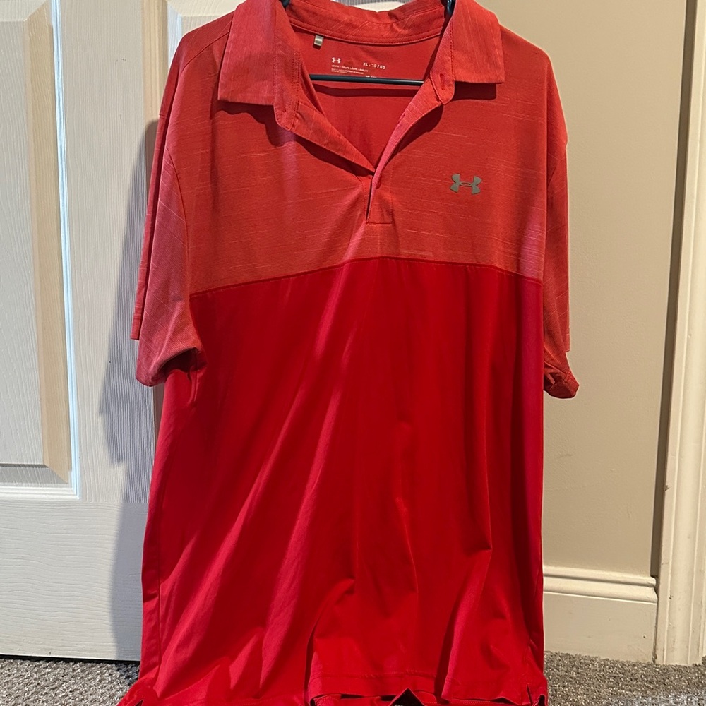 Under Armour Two-Tone Red Performance Polo